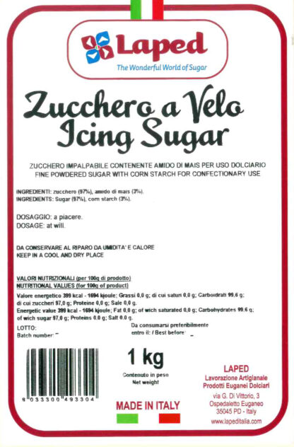 Zucchero A Velo Professionale Con Amido 1 Kg