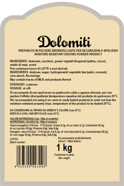 DOLOMITI Zucchero a velo idrorepellente 1Kg - immagine 2